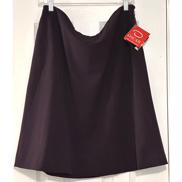 Oscar De La Renta Women’s Skirt Burgundy Maroon Size 14 NWT - Picture 15 of 16